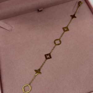 Pulseira Feminina Aco Inoxidavel 316L Dourado Modelo trevos Antialergico