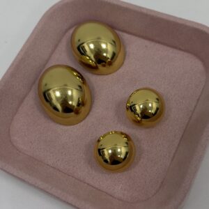 Brincos Femininos Dourado Esfera lisa Semijoia Antialergica