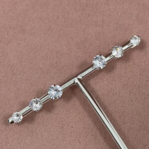Brincos Femininos Prata Ear climber de zirconias em linha Semijoia Antialergica
