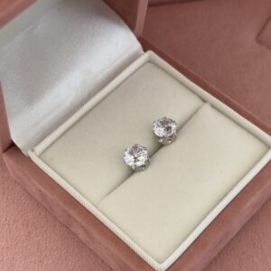 Brincos Femininos Prata Solitario de zirconia Semijoia Antialergica