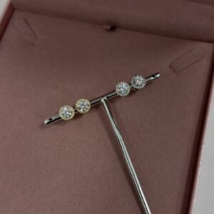 Brincos Femininos Prata Ear climber de 3 zirconias Semijoia Antialergica