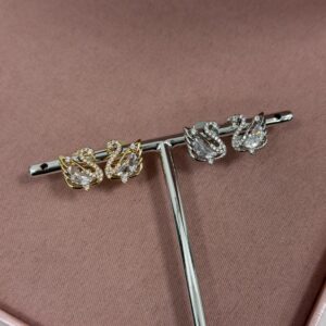 Brincos Femininos Prata E Dourado De no e argola cravejada Semijoia Antialergica