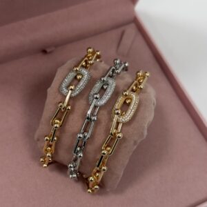 Pulseira Feminina Dourado E Prata De elos u Semijoia Antialergica