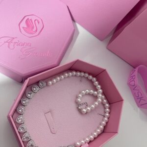 Colar inspiração ariana grande pérola prata