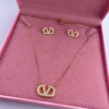 Colar + brinco Valentino dourado alta joalheria