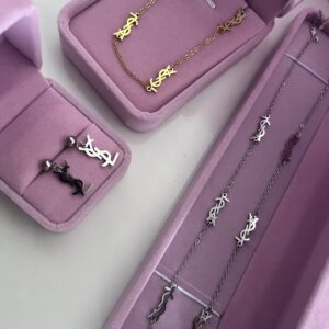Colar + brinco YSL aço