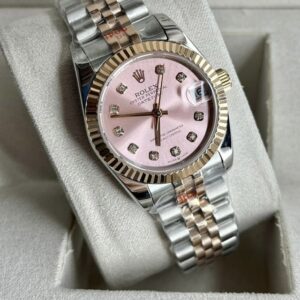 Relógio Rolex 1 Linha Rosa Misto