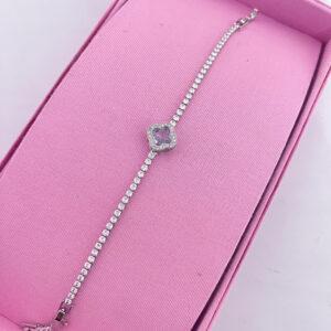 Pulseira Feminina Trevo Cravejado Cristal