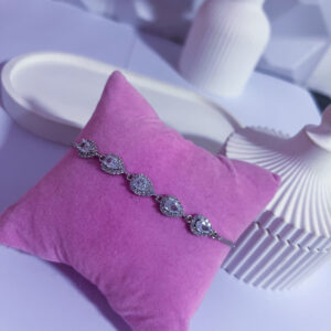 Pulseira Feminina Gotas Banho Níquel
