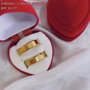 Anel Feminino Dourada Lisa
