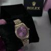Rolex Rosa C Brilho Dourado